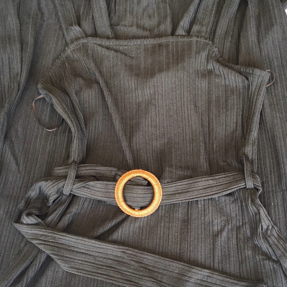 LAST ONE❗️Very J Olive Ribbed Midi Dress - Picture 6 of 7
